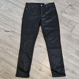 NWOT Rag & Bone Nina High-Rise Skinny Jeans  - Black Coated Wash - Size 34x30